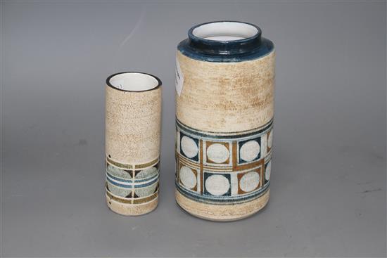 Two Troika cylindrical vases